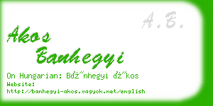 akos banhegyi business card